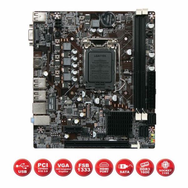 H61-ICH7 Intel H61 1155 DDR3 1600MHz VGA/HDMI Anakart