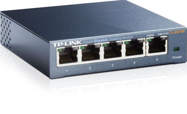 TL-SG105 5 Port 10/100/1000Mbps %65 Güç Tasarrufu Çelik Kasa Switch