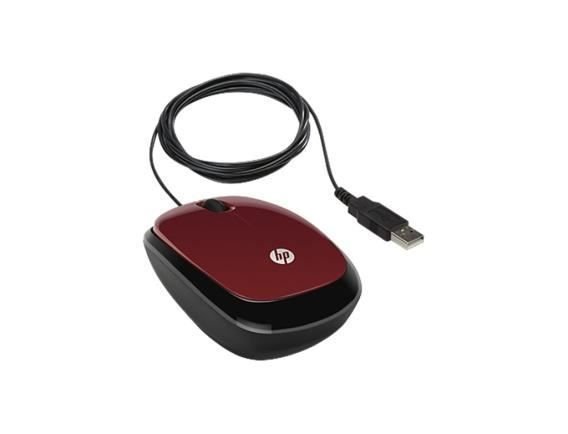 H6F01AA HP X1200 Seyahate Uygun Kablolu Krmz Mouse