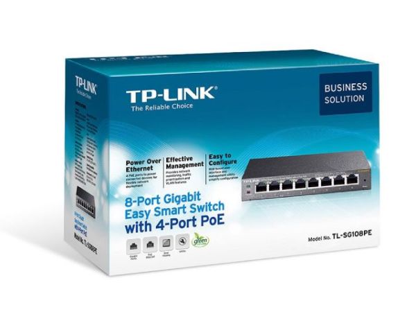 TL-SG108PE 8 Port 10/100/1000Mbps 4 Port POE E.Smart Switch