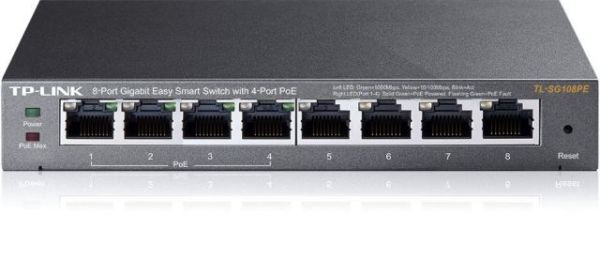 TL-SG108PE 8 Port 10/100/1000Mbps 4 Port POE E.Smart Switch