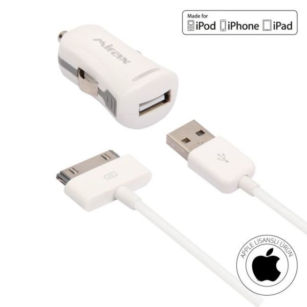 SCT-4210 Iphone 4/4S Araç Şarj Kit Lisansli Beyaz