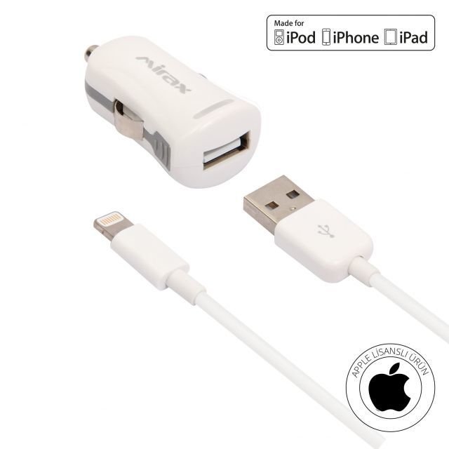 SCT-5210 Iphone 6/6Plus/5 Araç Şarj Kit Beyaz