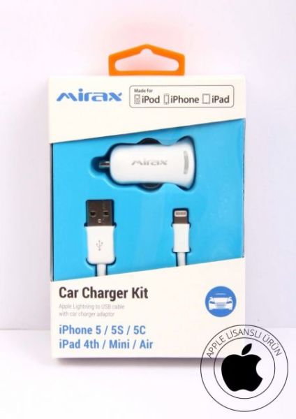 SCT-5210 Iphone 6/6Plus/5 Araç Şarj Kit Beyaz