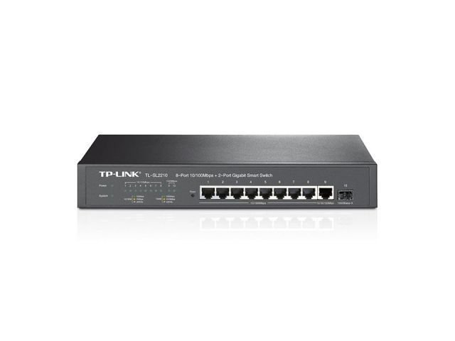 TL-SL2210 8 Port 10/100Mbps, 2 Port Gigabit Smart Switch