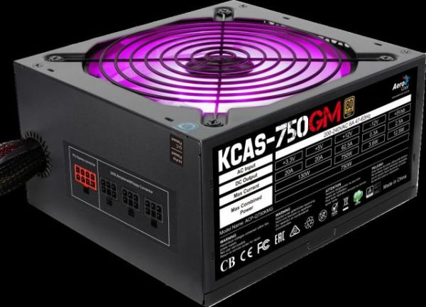 AE-KCAS750GM 750W 80+ Gold Aktif PFC RGB Fanlı Modüler Güç Kaynağı