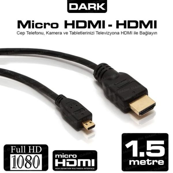 DK-HD-CV13L150MICR 1.5M Micro HDMI - HDMI Görüntü Kablosu
