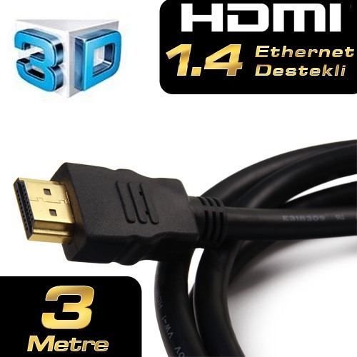 DK-HD-CV14L300A90 3M 4K/3D ve Ağ Destekli Altın Uçlu HDMI Görüntü Kablo