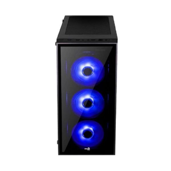 AE-QRTZ-BL USB3.0 Mavi LED Fanlı ve Güçlendirilmiş Camlı ATX Siyah Kasa