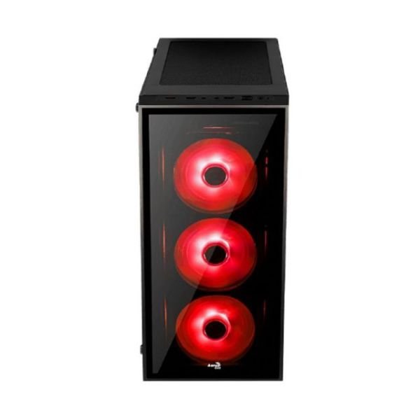 AE-QRTZ-RD600BR 600W 80+ Kırmızı LED Fanlı ve Güçlendirilmiş Camlı Siyah Kasa