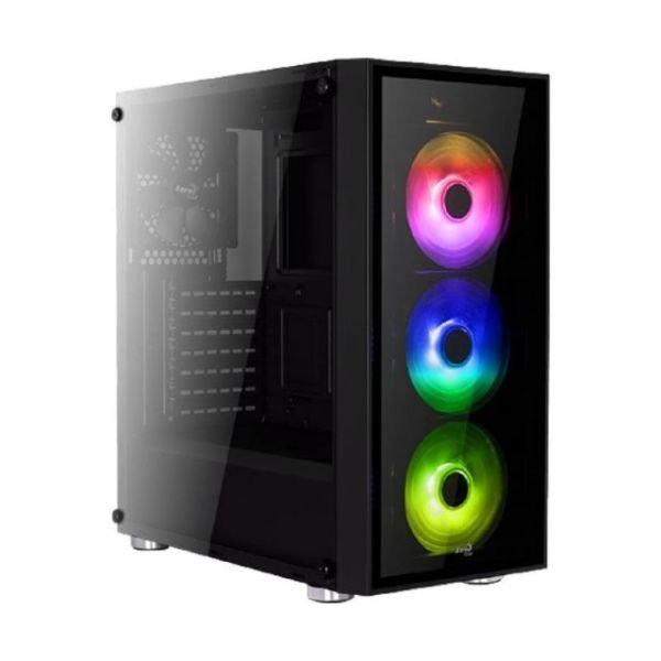 AE-QRTZ-RGB750GD 750W 80+ Gold RGB Led Fanlı ve Güçlendirilmiş Camlı Siyah ATX