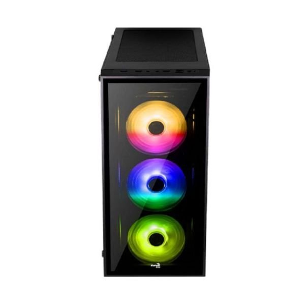 AE-QRTZ-RGB750GD 750W 80+ Gold RGB Led Fanlı ve Güçlendirilmiş Camlı Siyah ATX