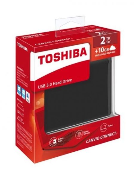 HDTC820EK3CA 2TB 2,5''Canvio Connect Usb 3.0 Siyah Harici Harddisk
