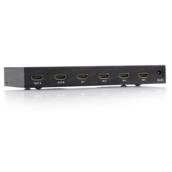 DK-HD-SW4X2 4Giriş 2Çıkış Full HD 3D Kumandalı Matrix HDMI Switch Çoklayıcı