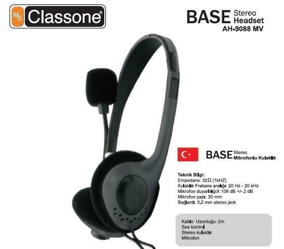 AH-9088MV Kablolu Mikrofonlu Kulak Üstü Kulaklık