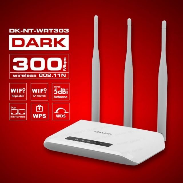 DK-NT-WRT303 300Mbit 802.11n WiFi 3x5dBi Antenli Kablosuz Router Access Point