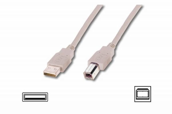 AK-300102-018-E 1.80M USB A Erkek-USB B Erkek, AWG 28 USB 2.0 Kablo