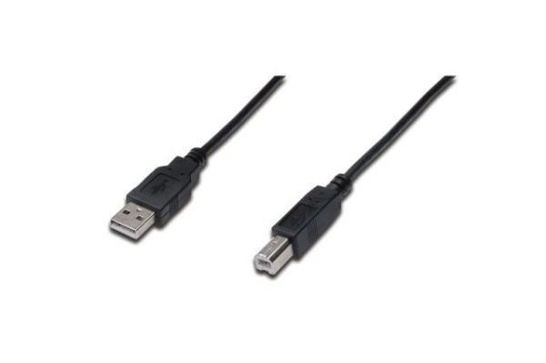 AK-300102-018-S USB bağlantı kablosu, Tip A - B M/M, 1.8m, USB 2.0 uygun, bl