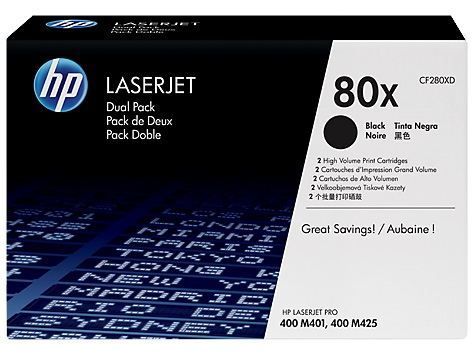 CF280XD No 80X 2'li Paket Yüksek Kapasite Siyah 6900 Sayfa Lazer Toner