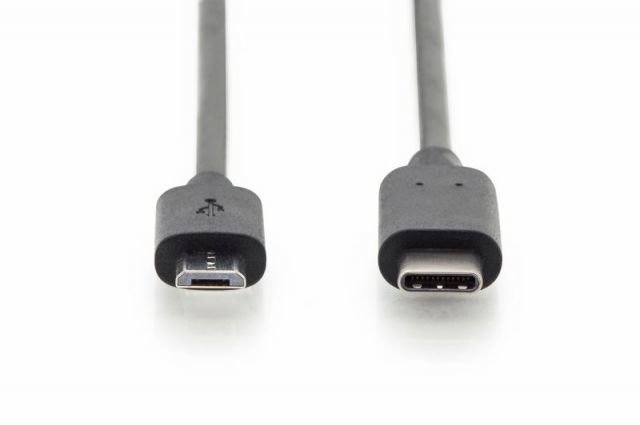 AK-300137-018-S USB Type-C connection cable, type C to micro B M/M, 1.8m, 3A, 480MB, 2.0