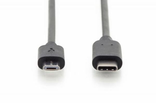 AK-300137-018-S USB Type-C connection cable, type C to micro B M/M, 1.8m, 3A, 480MB, 2.0