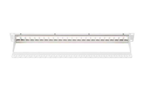 DN-91410 Modular Patch Panel, shielded 24-port, blank, 1U, rack mount color grey