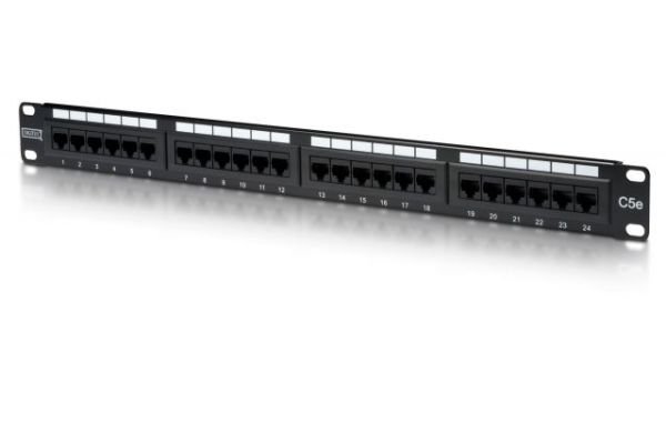 DN-91524U Cat-5E 19'' 24Port UTP 50 Mikron Altın Kontak Patch Panel