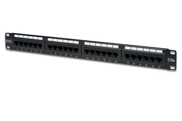 DN-91524U Cat-5E 19'' 24Port UTP 50 Mikron Altın Kontak Patch Panel