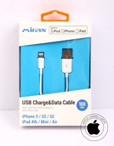 SDE-5100 USB, Apple, Data ve Şarj Kablosu