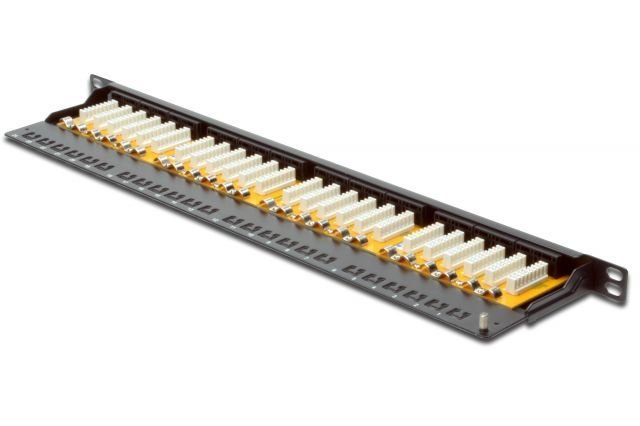 DN-91624U-SL-SH Cat6 19'' 24Port UTP 8P8C LSA 0.5U Patch Panel