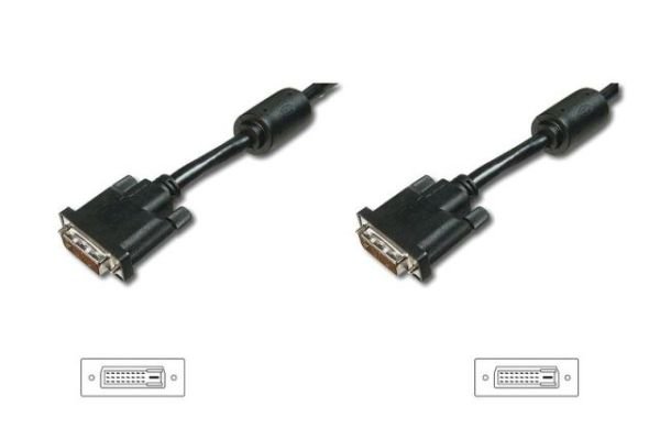 AK-320101-020-S DVI bağlantı kablosu, DVI(24+1), 2x ferrit M/M, 2.0m, DVI-D Dual Link, b