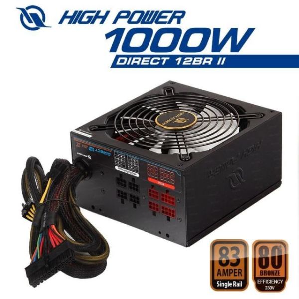 HPL-1000BR-F14C 1000W Kutulu 80+Bronze 14cm Fanlı 12XSATA Power Supply