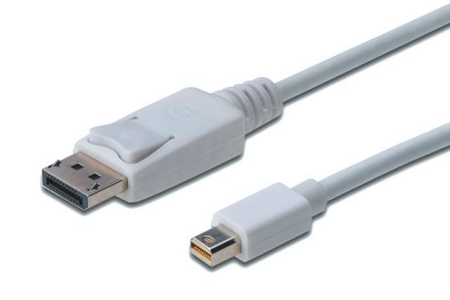 AK-340102-010-W DisplayPort bag.kab.,mini DP-DP M/M,1.0m, w/interlock,DP 1.1a uy  beyaz