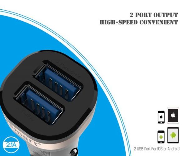 TS-A20 tsmart Micro USB Şarj Kablolu Araç Şarj cihazı TSA20