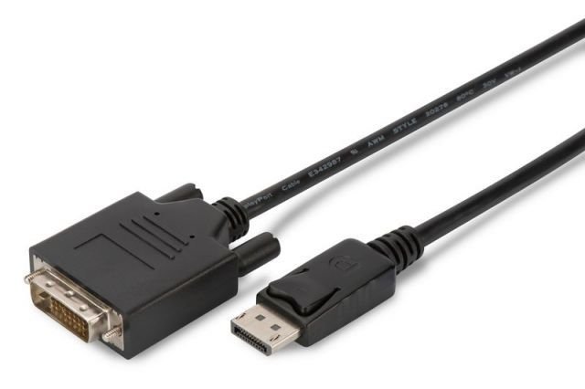 AK-340301-010-S DisplayPort adapter cable, DP - DVI (24+1) M/M, 1.0m, w/interlock, DP 1.