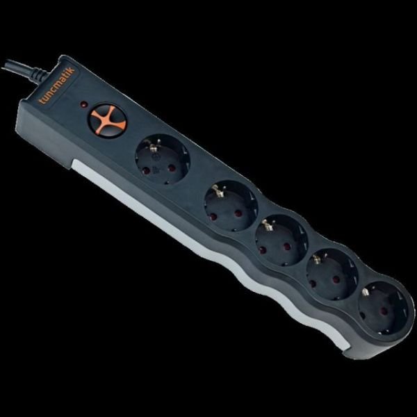 TSK6057 PowerSurge 5'li 3m 350 Joule Siyah Grup Priz