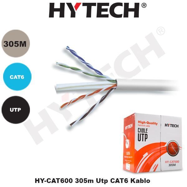 HY-CAT600 CAT6 305M UTP Gri Network Kablosu