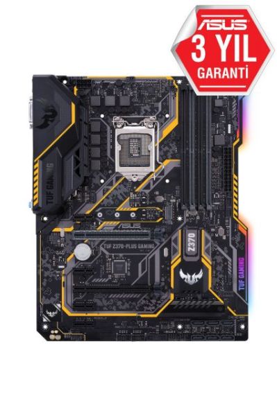 TUF-Z370-PLUS-GAMI Intel Z370 1151 DDR4 4000MHz HDMI DVI M2 USB3.1 AURA RGB Anakart