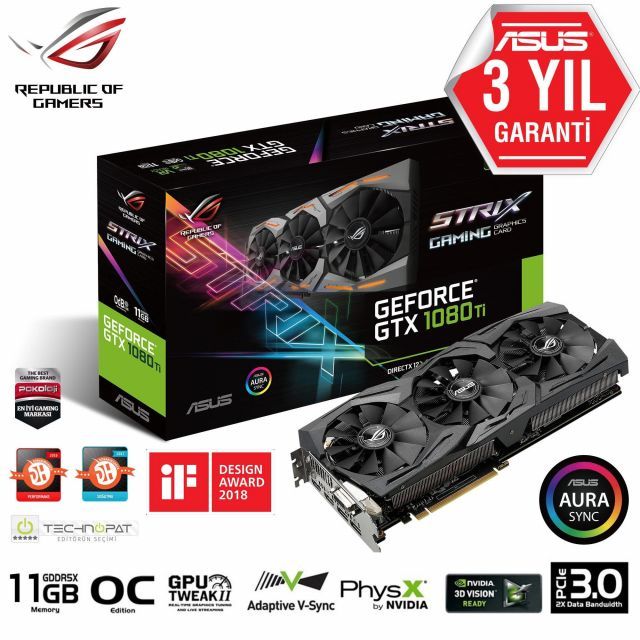 TURB-GTX1080TI-11G GTX1080 11GB 352B GDDR5X HDMI/DP Nvidia Ekran Kartı