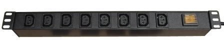 DR-7951-9CA 9Lu IEC320 Soketli On/Off Anahtarlı Kablolu PDU