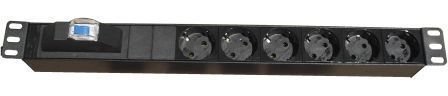 DR-7951-9F 6Lı Şebeke Prizli 16A V Otomat Sigortalı Kablolu PDU