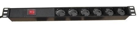 DR-7951-9F 6Lı Şebeke Prizli 16A V Otomat Sigortalı Kablolu PDU