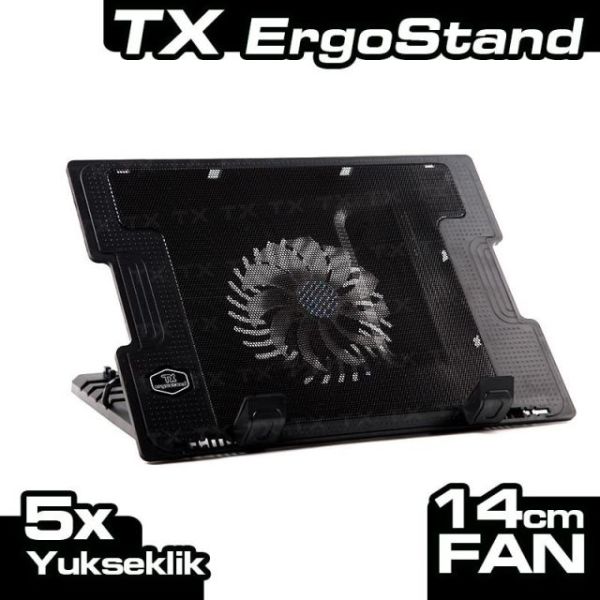 TXACNBERGST 9-17'' 14cm LED Fanlı 5 Kademe 2xUSB Stand Notebook Soğutucu