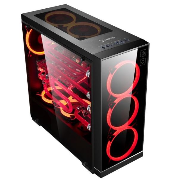 HYPNOS 3x120mm Ring LED Fanlı Tempered Glass Yan Panel Gaming Kasa