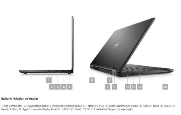 N051L559015EMEA_W Latitude 5590, Cİ5-8350U, 8GB, 500GB, 15.6'' FHD, Windows 10 Pro