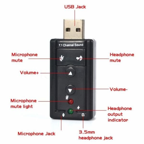 TXACUSC72 USB2.0 7.1 Stereo Ses Efektli Ses Kartı