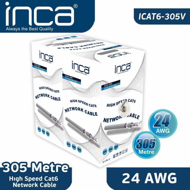 ICAT-305V CAT6  305 Metre 24 AWG Kablo Gri