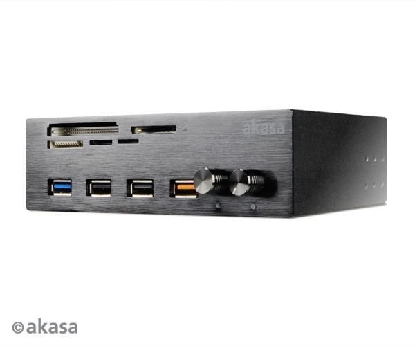 AK-HC-08BK InterConnect USB 3.0 / 2xFan Kontolcü/Hızlı Şarj Portlu/5xKart Okuyucu