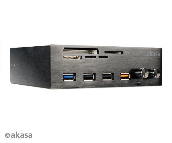 AK-HC-08BK InterConnect USB 3.0 / 2xFan Kontolcü/Hızlı Şarj Portlu/5xKart Okuyucu