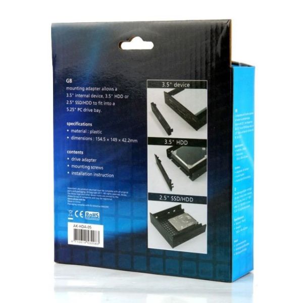 AK-HDA-05 5.25'' Multi-Fonksiyonel 2.5''/3.5'' SSD / HDD Dönüştürücü Aparat